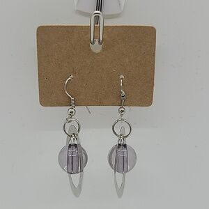 Elegant Silver and Purple Drop Earrings